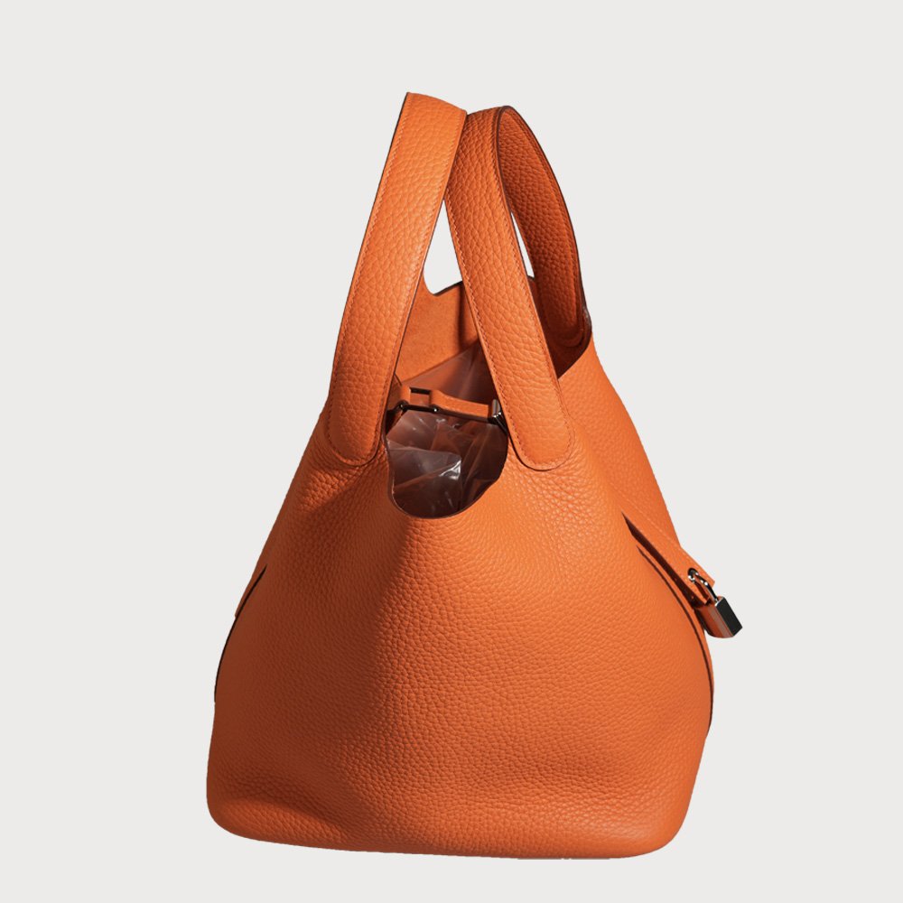 Hermès Picotin Lock 22 Orange With Palladium Hardware - view 12