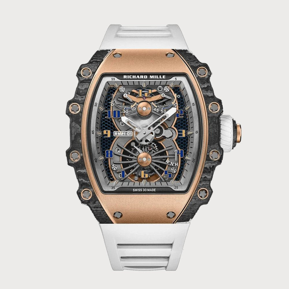 Richard Mille Rm21-01 Aerodyne Tourbillon In Carbon Tpt & Red Gold