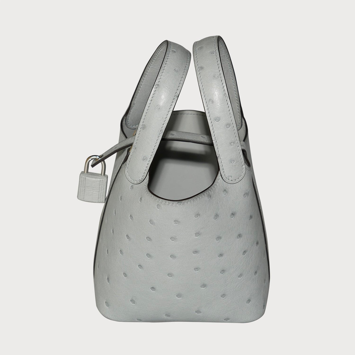 Hermès Picotin Micro 14 Blue Glacier With Palladium Hardware In Ostrich Leather - view 4
