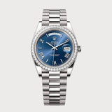 Day-Date 40 With Blue Roman Dial & Diamond Bezel In White Gold