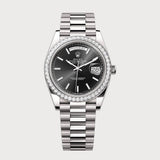 Day-Date 40 With Sundust Black Dial & Diamond Set Bezel In White Gold
