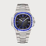 Nautilus Blue Sapphire Set In Platinum