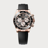 Daytona In Rose Gold With Black Sundust Diamond Dial On Oysterflex
