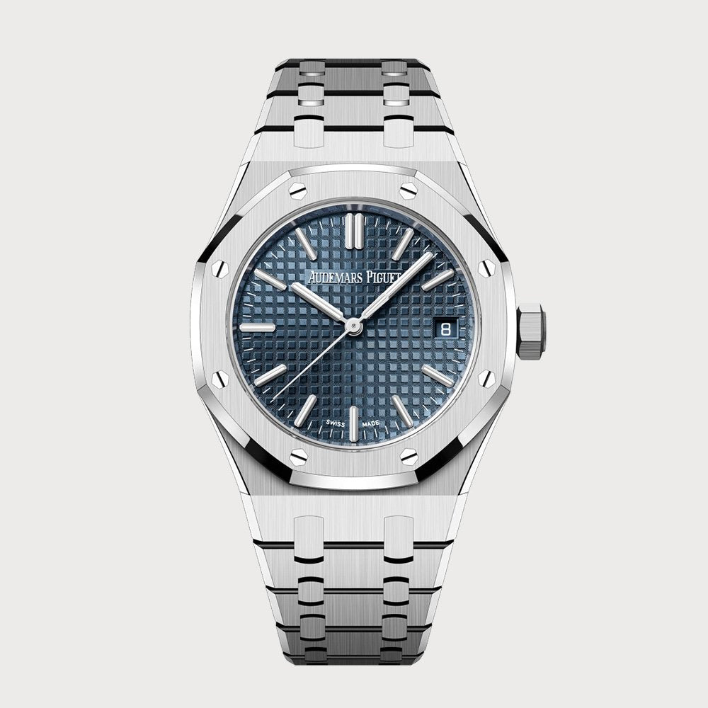 Audemars Piguet Royal Oak 37 With A Blue Dial In Steel