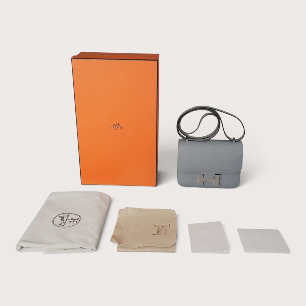 Hermes Constance 18 Mini Gris Pantin PHW