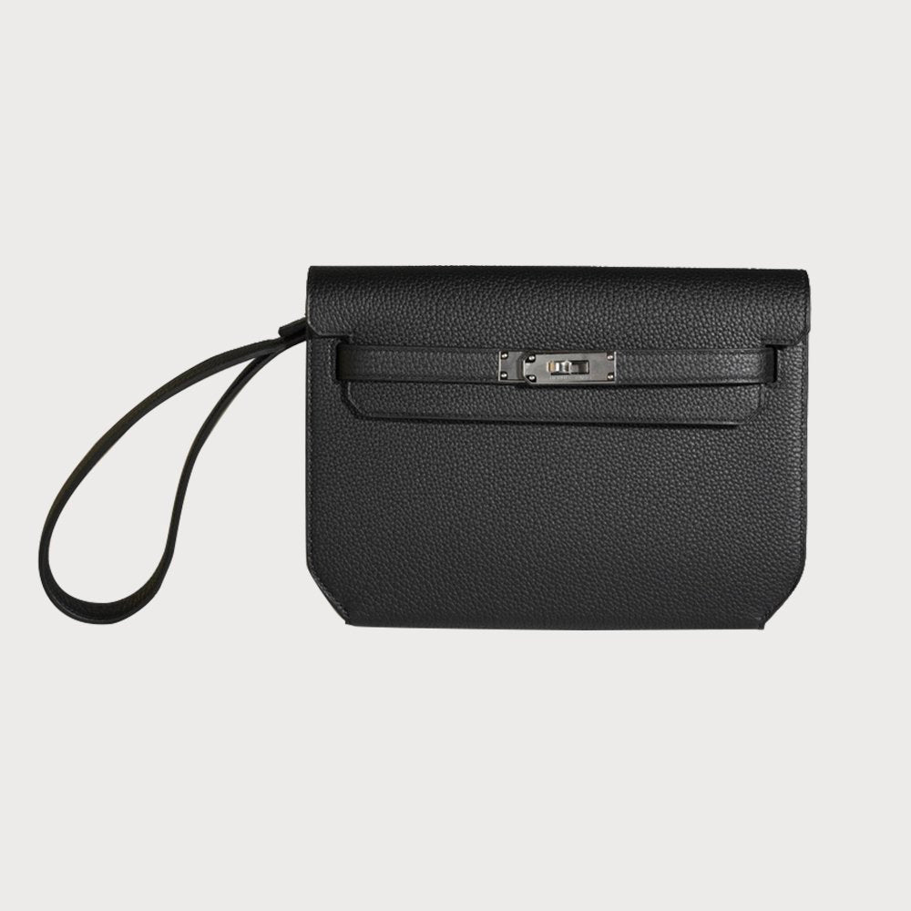 Hermès Kelly Depeche 25 Noir With Palladium Hardware In Togo Leather - view 8