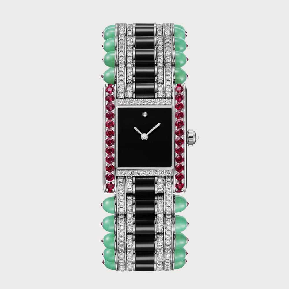 Cartier Tank Jewellery Large In White Gold With Rubies, Onyx & Diamonds