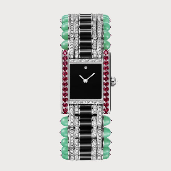 Cartier Tank Jewellery Large In White Gold With Rubies, Onyx & Diamonds