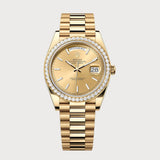 Day-Date 40 With Champagne Dial & Diamond Set Bezel In Yellow Gold