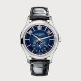 Annual Calendar Moon Phases With Blue Dial In White Gold