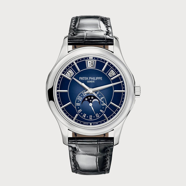 Patek Philippe Annual Calendar Moon Phases With Blue Dial In White Gold