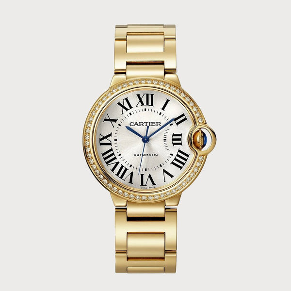 Cartier Ballon Bleu 36mm Diamond Set In Yellow Gold