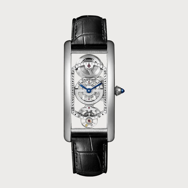 Cartier Tank Cintrée Large Skeleton In Platinum
