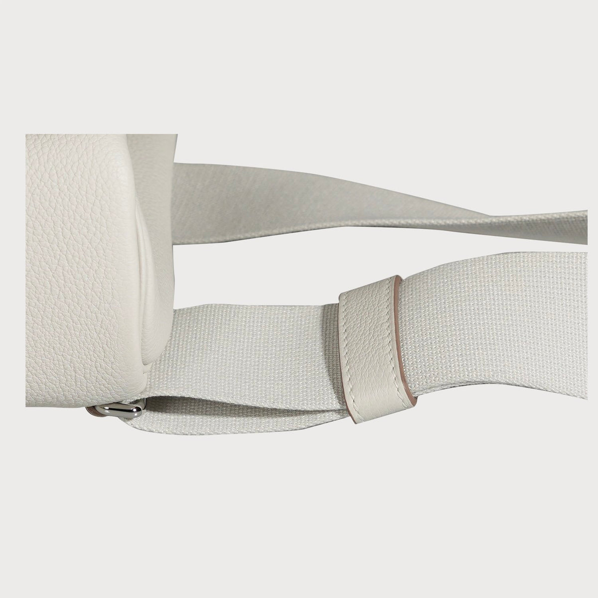 Hermès Hac A Dos Pm White/ Gris Pale With Palladium Hardware In Togo Leather - view 14