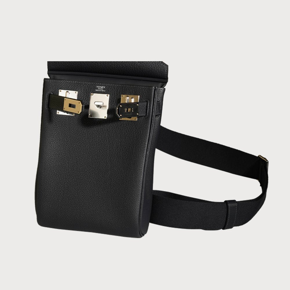 Hermès Hac A Dos Pm Caban With Palladium Hardware In Togo Leather - view 6