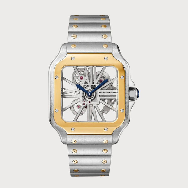 Cartier Santos Skeleton Yellow Gold & Stainless Steel