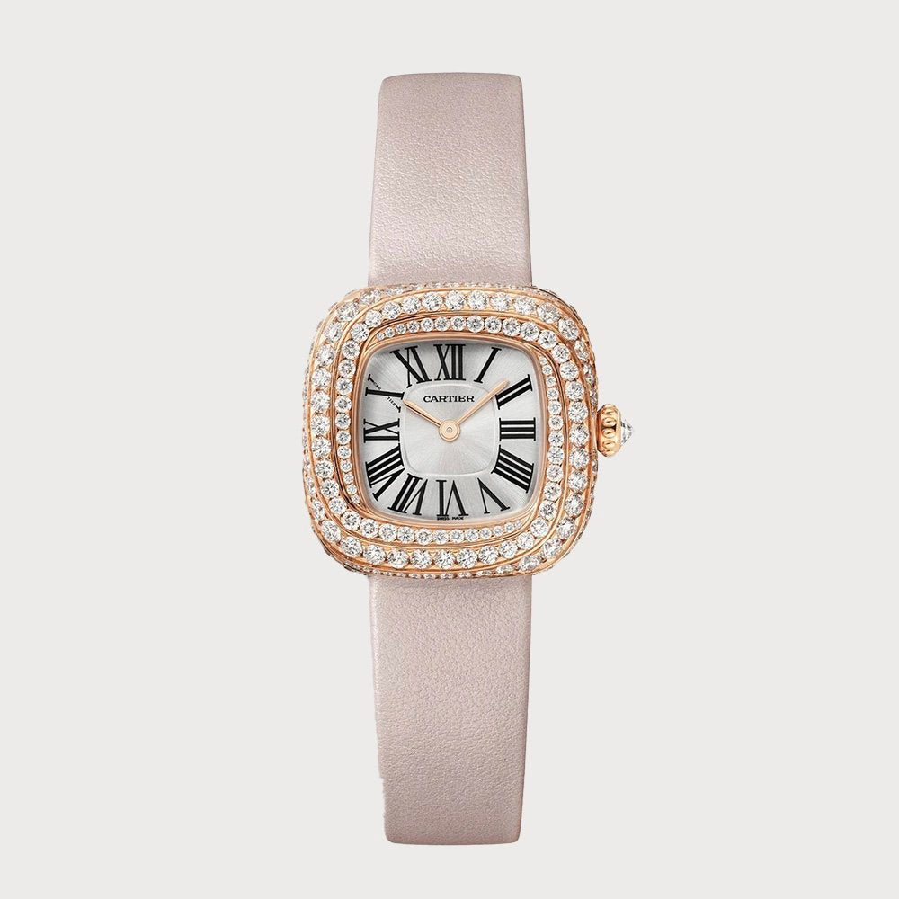 Cartier Coussin Small Diamond Set In Rose Gold