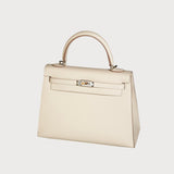 Kelly 25 Craie With Electrum Hardware In Epsom Leather.