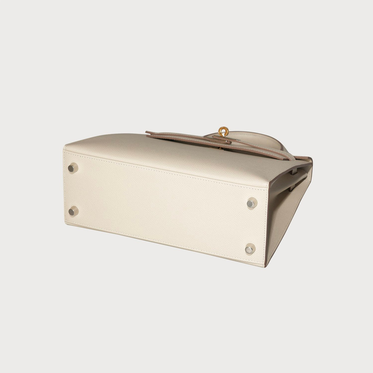 Hermès Kelly 25 Craie With Electrum Hardware In Epsom Leather. - view 12