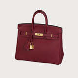 Birkin 25 Rouge Grenat With Gold Hardware In Togo Leather