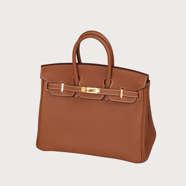 Hermès Birkin 25 Gold With Gold Hardware In Togo Leather