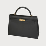Kelly 32 Black Epsom Leather With Gold Hardware