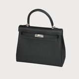 Kelly 25 Black Togo Leather With Palladium Hardware