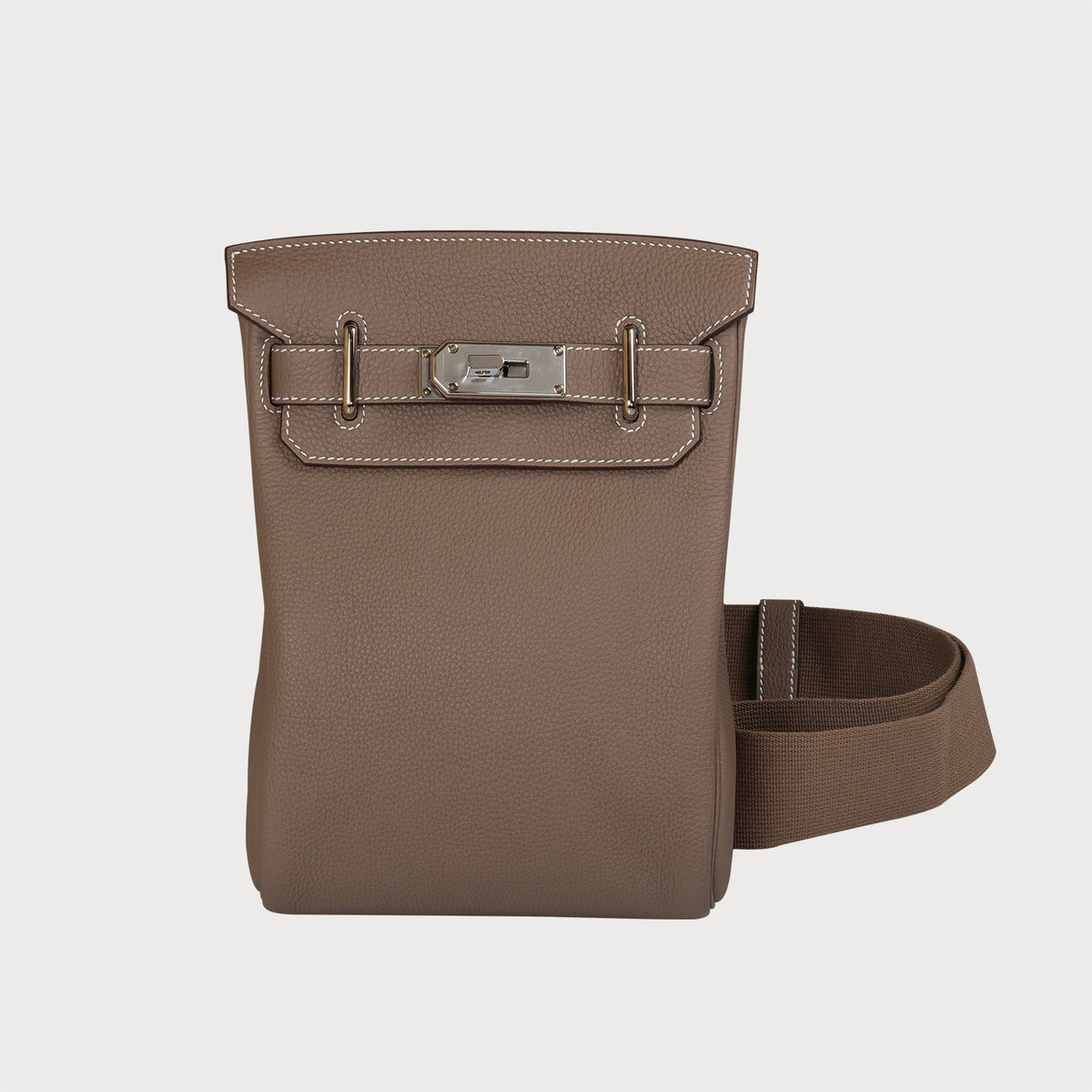 Hermès Hac À Dos Pm Etoupe Togo Leather With Palladium Hardware - view 9