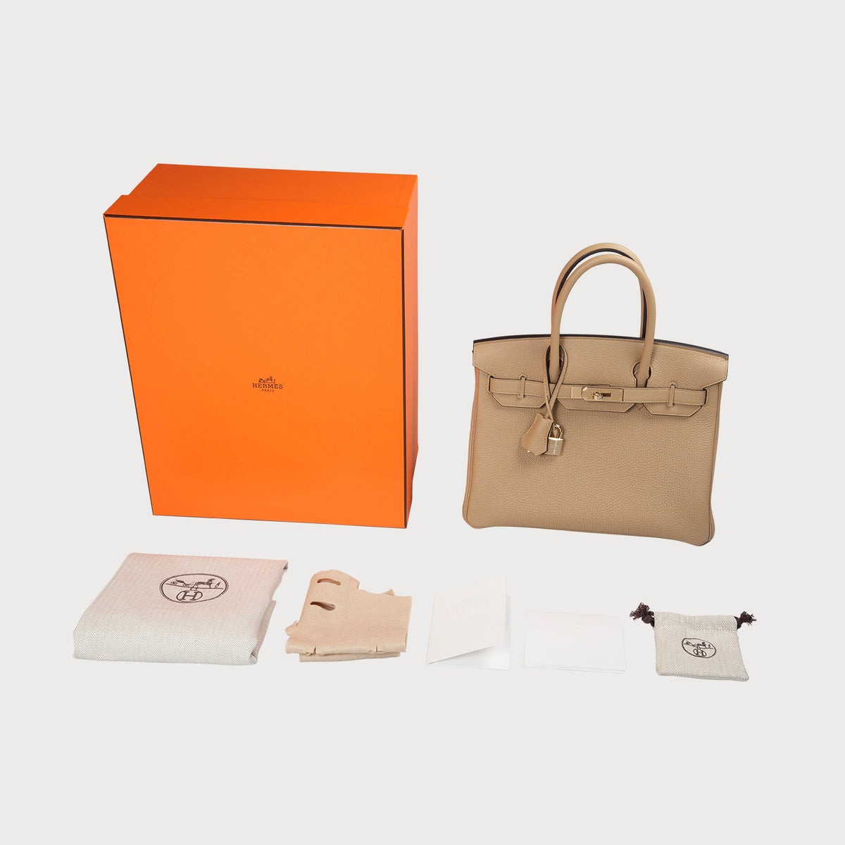 Hermès Birkin 30 Poussiere In Togo Leather With Permabrass Hardware - view 9