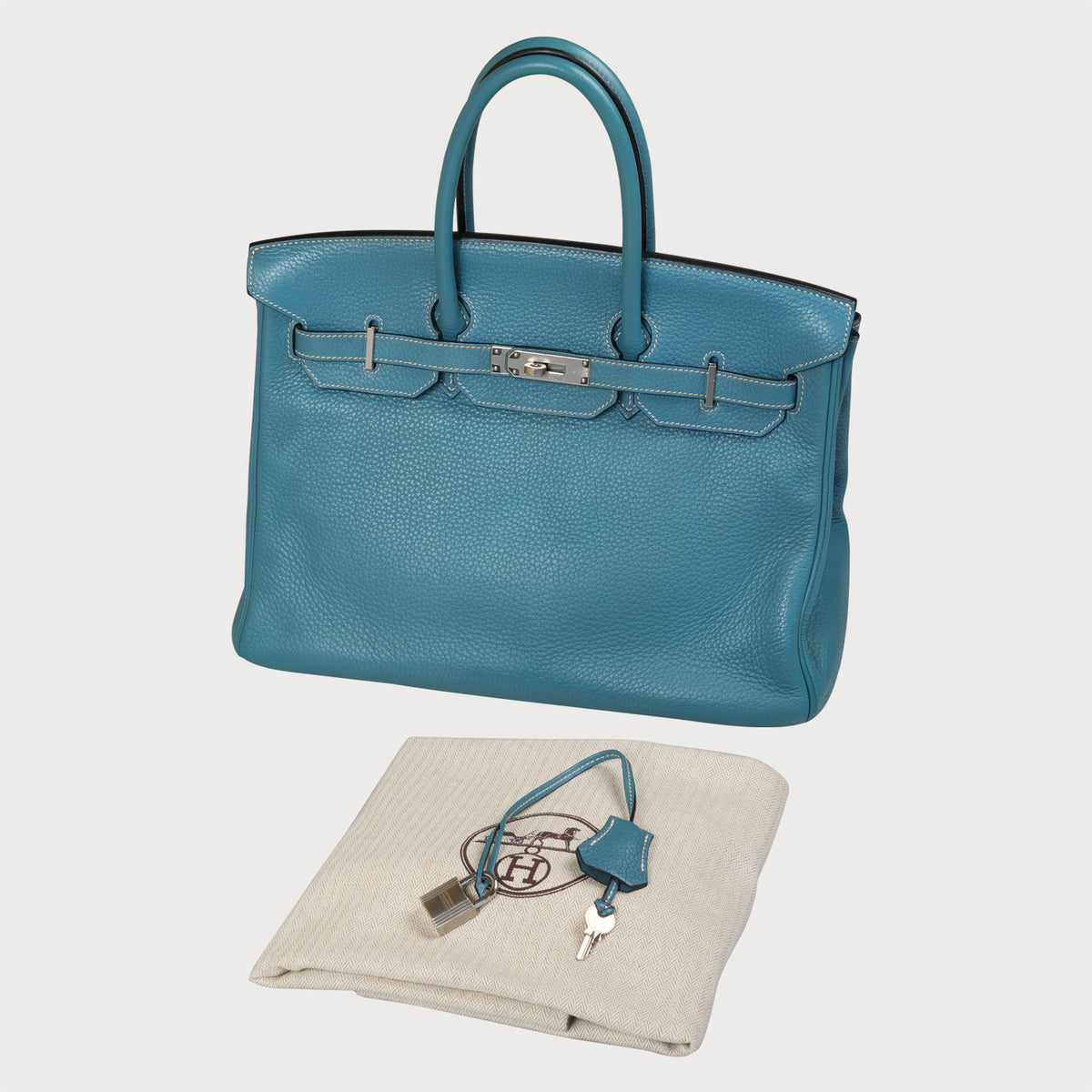 Hermès Birkin 35 Blue With Palladium Hardware - view 9