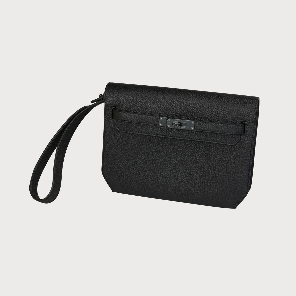 Hermès Kelly Depeche 25 So Black Togo With Black Hardware