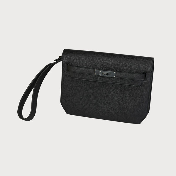 Hermès Kelly Depeche 25 So Black Togo With Black Hardware
