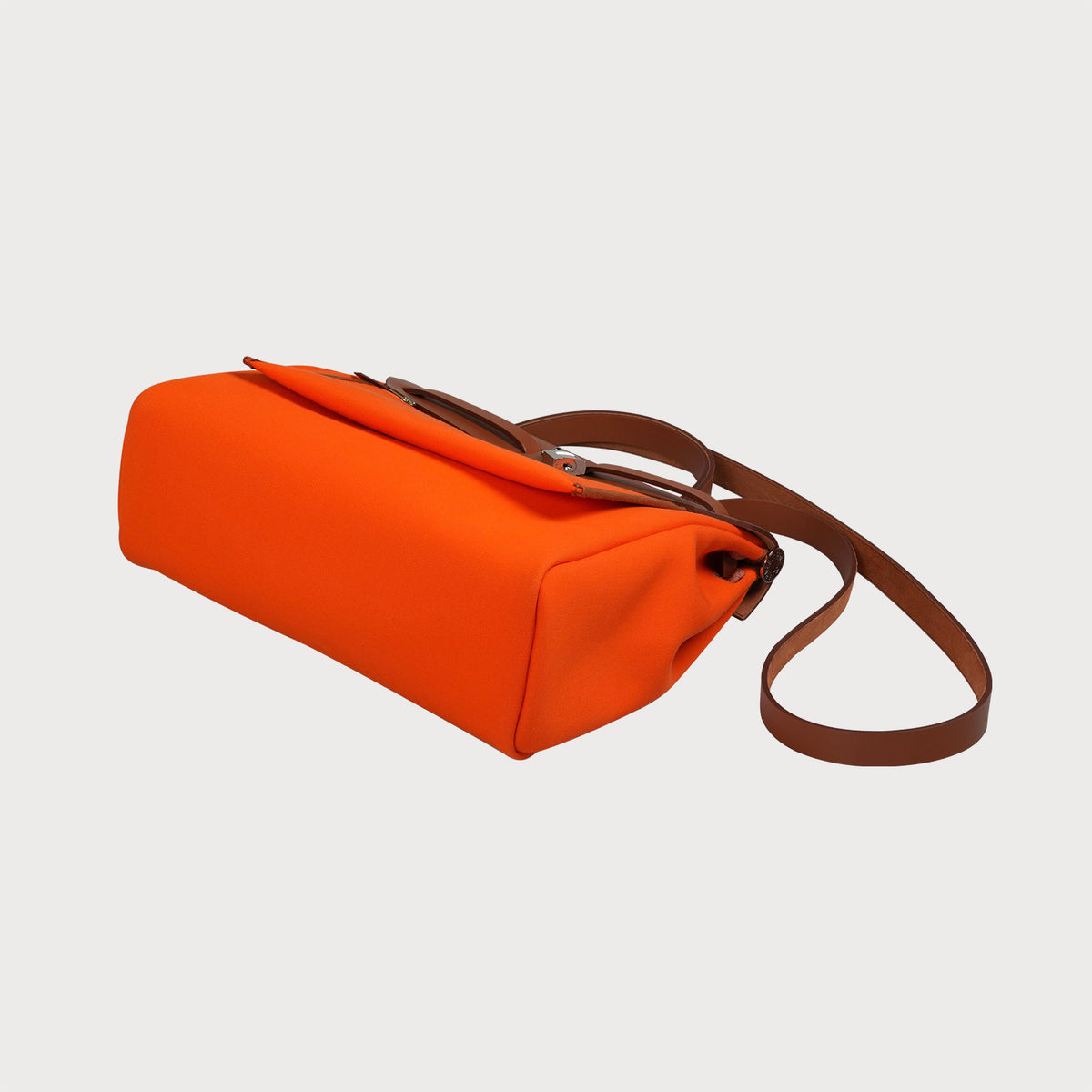 Hermès Herbag Zip 31 Toile Officier And Vache Hunter In Orange Minium And Fauve Phw - view 6
