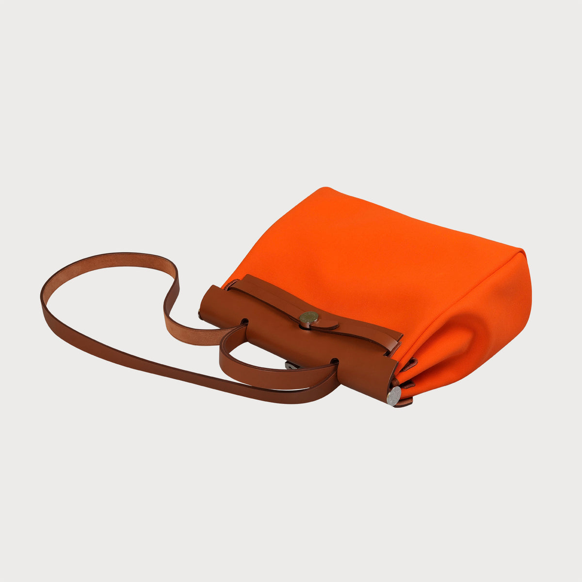 Hermès Herbag Zip 31 Toile Officier And Vache Hunter In Orange Minium And Fauve Phw - view 7
