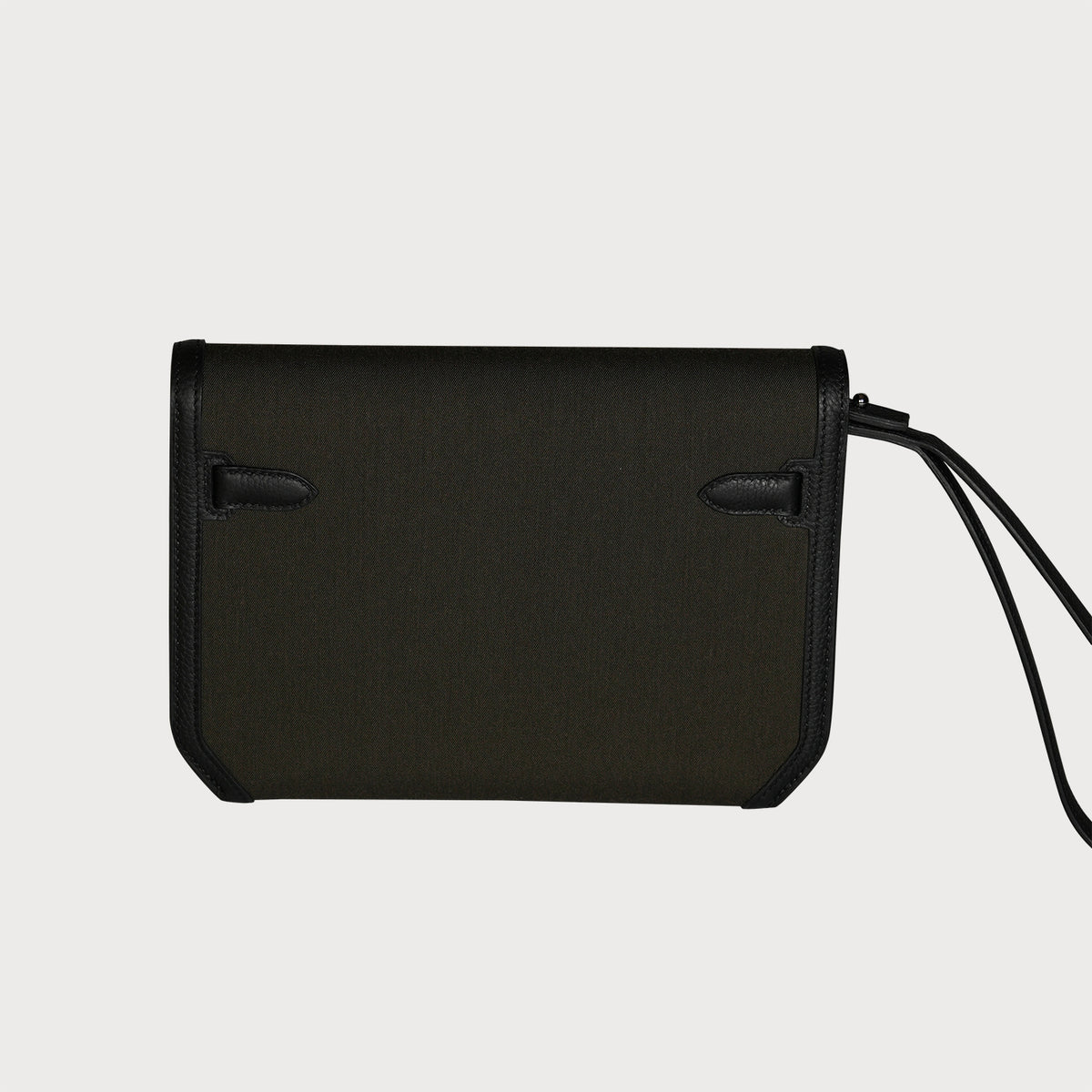 Hermès Hermes Kelly Depeche 25 Tourbe/ Noir With Palladium Hardware In Woolycot And Togo Calfskin - view 4