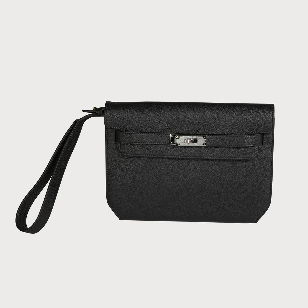 Hermès Kelly Depeche 25 Black With Palladium Hardware In Togo Leather - view 8