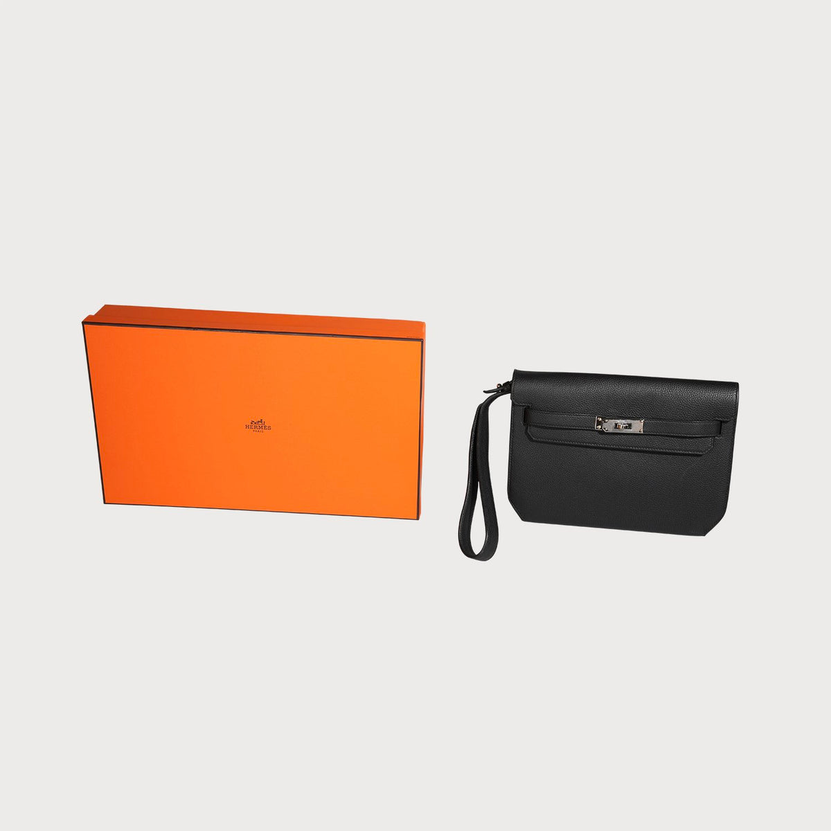 Hermès Kelly Depeche 25 Black With Palladium Hardware In Togo Leather - view 7