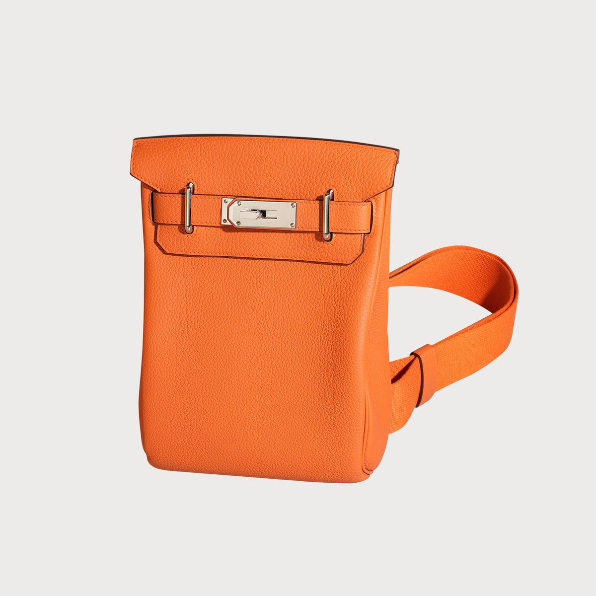 Hermès Hac A Dos Pm Orange With Palladium Hardware In Togo Leather