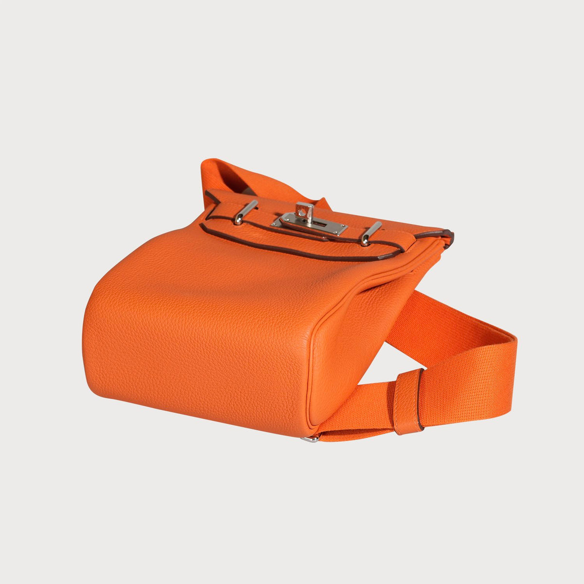 Hermès Hac A Dos Pm Orange With Palladium Hardware In Togo Leather - view 12