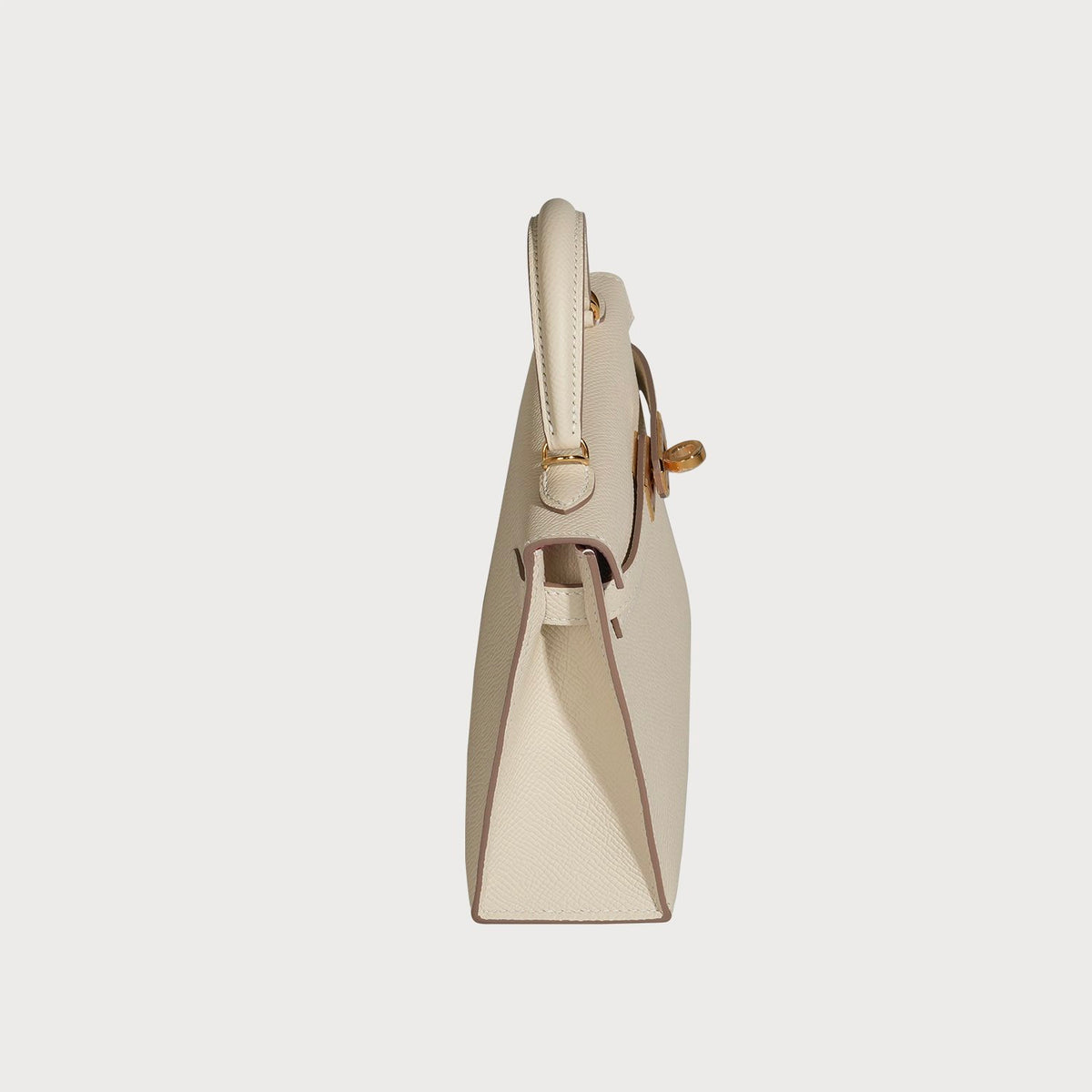 Hermès Mini Kelly 20 Craie With Gold Hardware And Rose Interior Lining. Hss, Horseshoe Stamp Special Order 🧲 - view 6