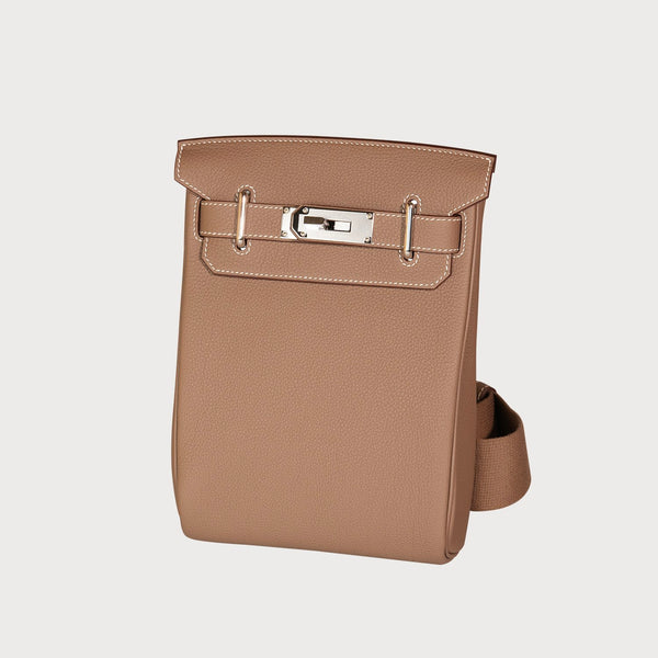 Hermès Hac A Dos Pm Etoupe With Palladium Hardware In Togo Leather