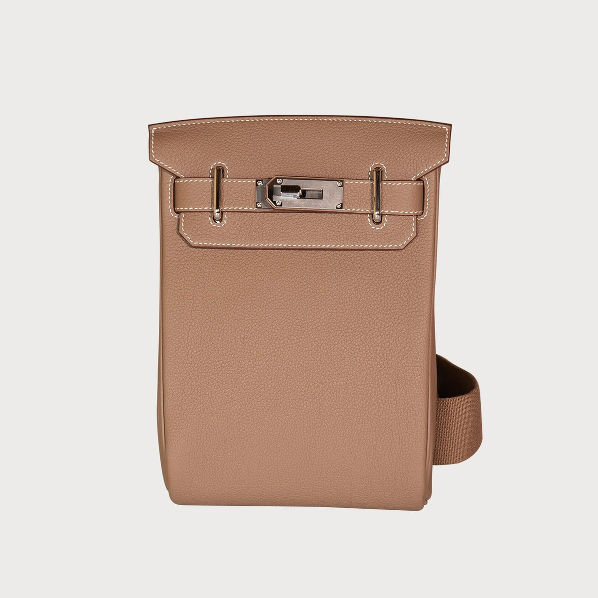 Hermès Hac A Dos Pm Etoupe With Palladium Hardware In Togo Leather - view 2