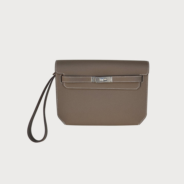 Hermès Kelly Depeche 25 Etoupe Togo Leather With Palladium Hardware