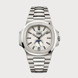 Nautilus Annual Calendar Moon Phases With White Dial In Stainless Steel