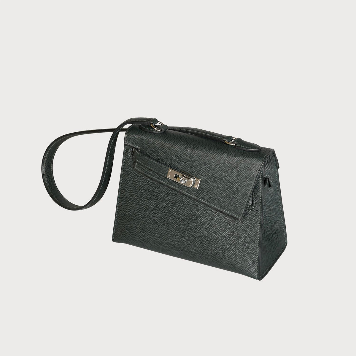 Hermès Mini Kelly 20 En Desordre In Vert Fonce With Palladium Hardware In Epsom Leather - view 2