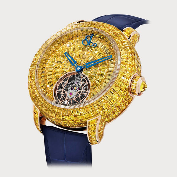 Jacob & Co Caviar Tourbillon Baguette Yellow Sapphires 47mm