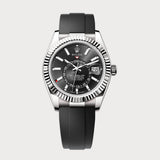 Sky-Dweller Black On Oysterflex In White Gold