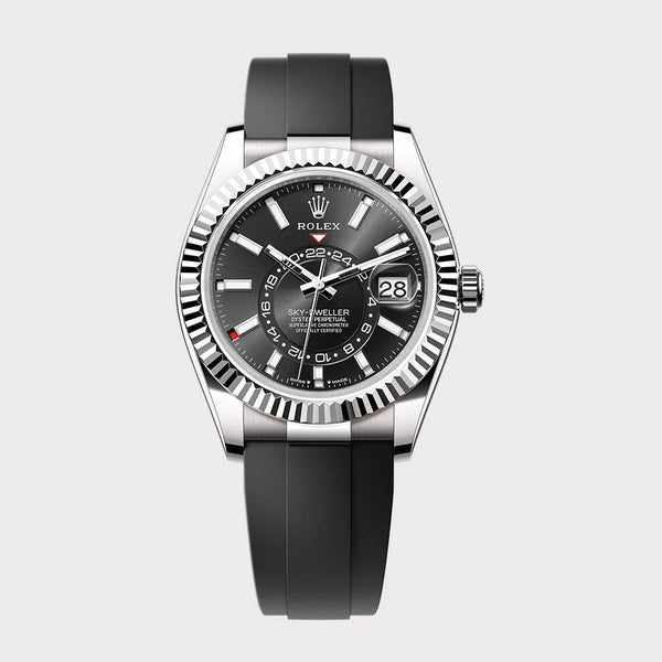 Rolex Sky-Dweller Black On Oysterflex In White Gold