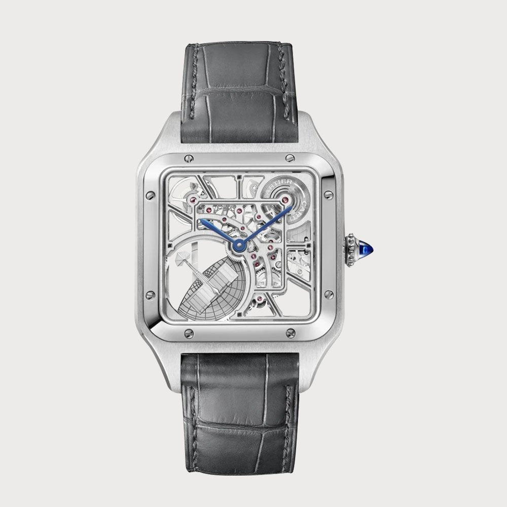 Cartier Santos Dumont Micro-Rotor Skeleton In Stainless Steel