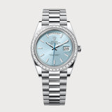 Day-Date 40 Ice Blue Dial & Baguette Diamond Bezel In Platinum